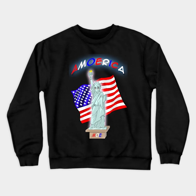 Amoerica the Land of the Free Crewneck Sweatshirt by KingKazama